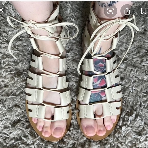 J. Crew Lace Up Cream Gladiator Sandals. P/A1117/5 - Picture 3 of 9